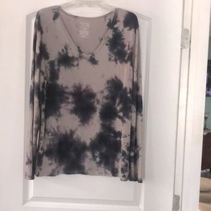 Multi print long sleeve top